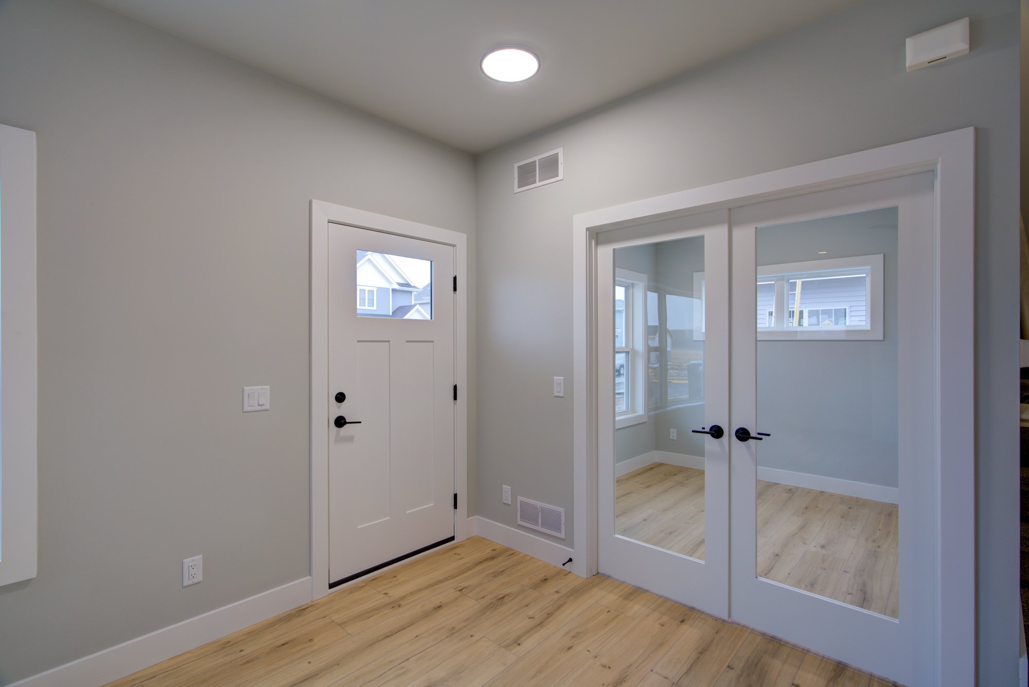Entryway and French doors